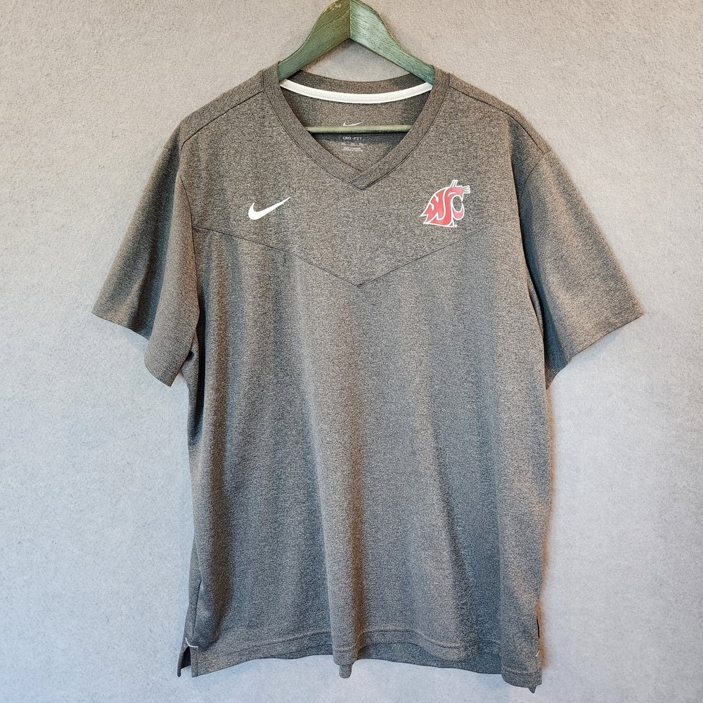 Nike Washington State Cougars Shirt Mens XXL UV Coach Gray‎ Dri-Fit On-Field